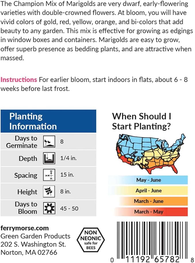 Marigold Champion Mix Seed Multipack - 7 Pack