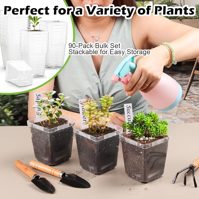Clear Pot+lable-90p