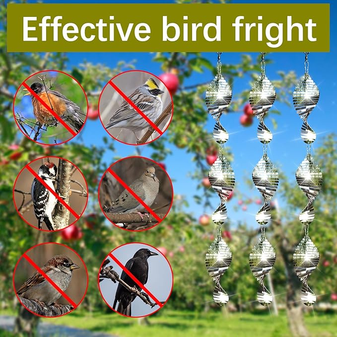12 Discs Fishbone Bird Scare Discs Set