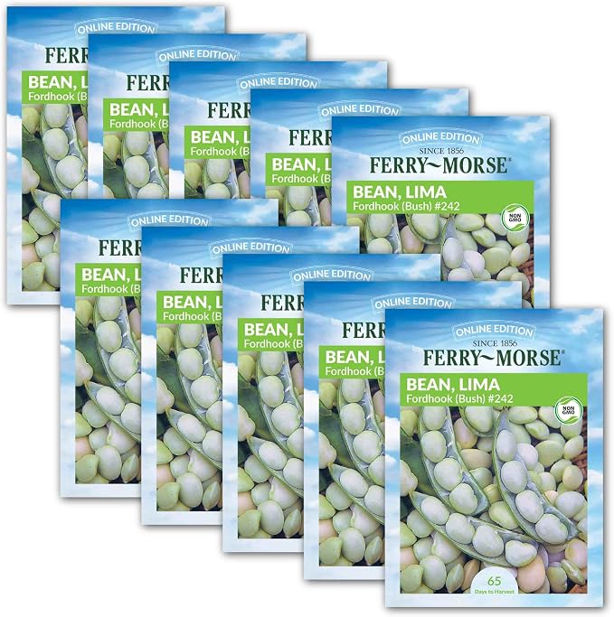 Lima Bean Fordhook Bush #242 Seed Bundle- 10 Pack