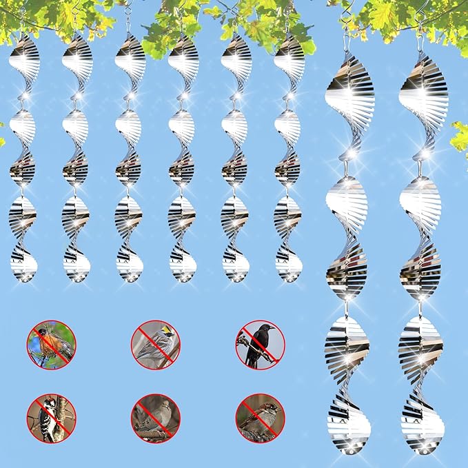 24 Discs Fishbone Bird Scare Discs Set