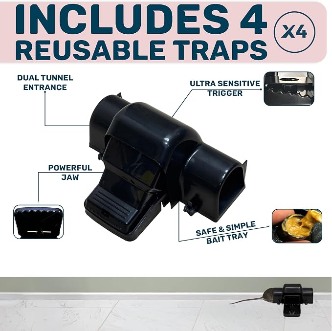 Includes 4 Heavy Duty Tunnel Traps